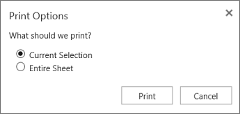 Tùy chọn Print trong Excel