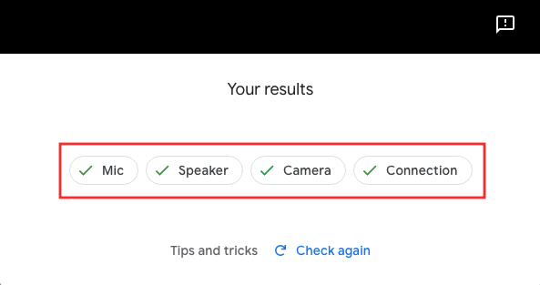 Tính năng kiểm tra video, âm thanh trên Google Meet