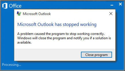Lỗi Outlook ngừng hoạt động