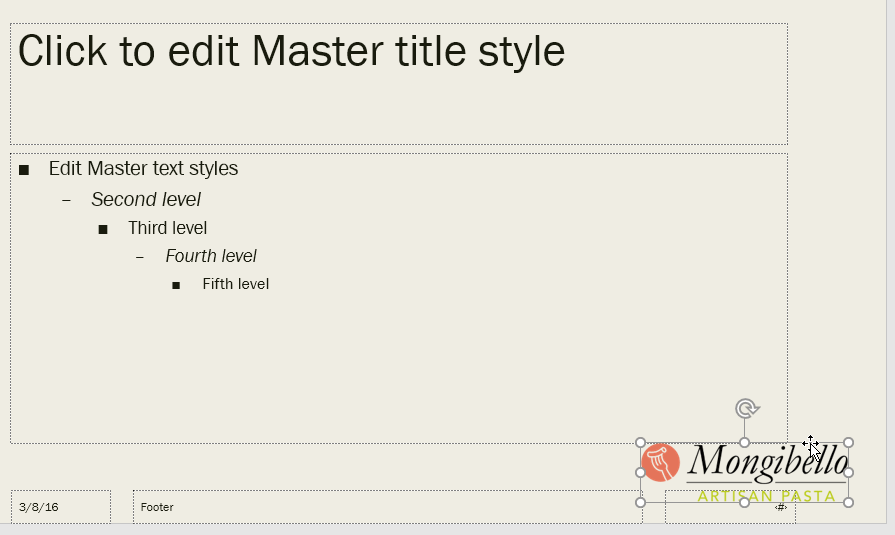 Căn chỉnh kiểu tiêu đề Master trong PowerPoint