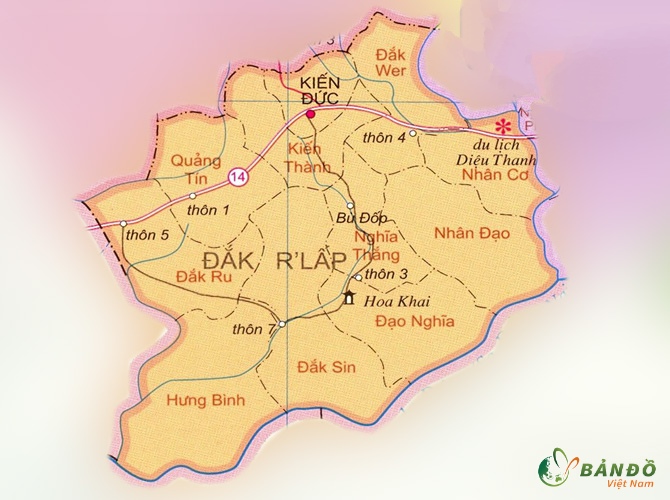 Bản đồ hành chính các xã tại Huyện Đắk R