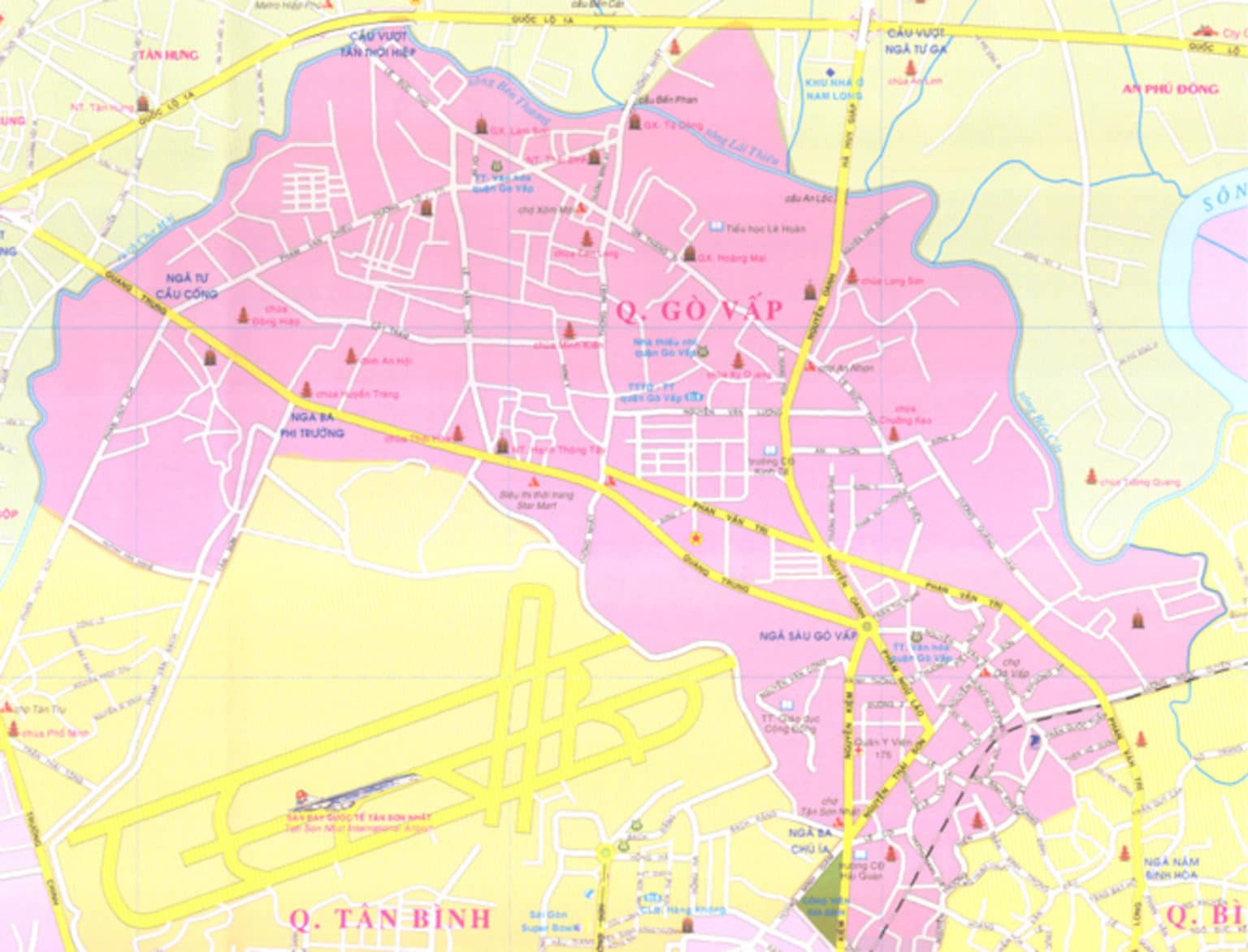 Bản đồ hành chính Quận Gò Vấp khổ lớn năm 2022