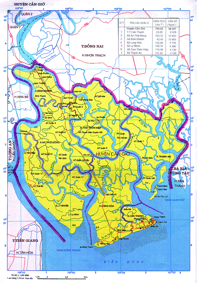 Bản đồ ranh giới của huyện Cần Giờ khổ lớn năm 2022
