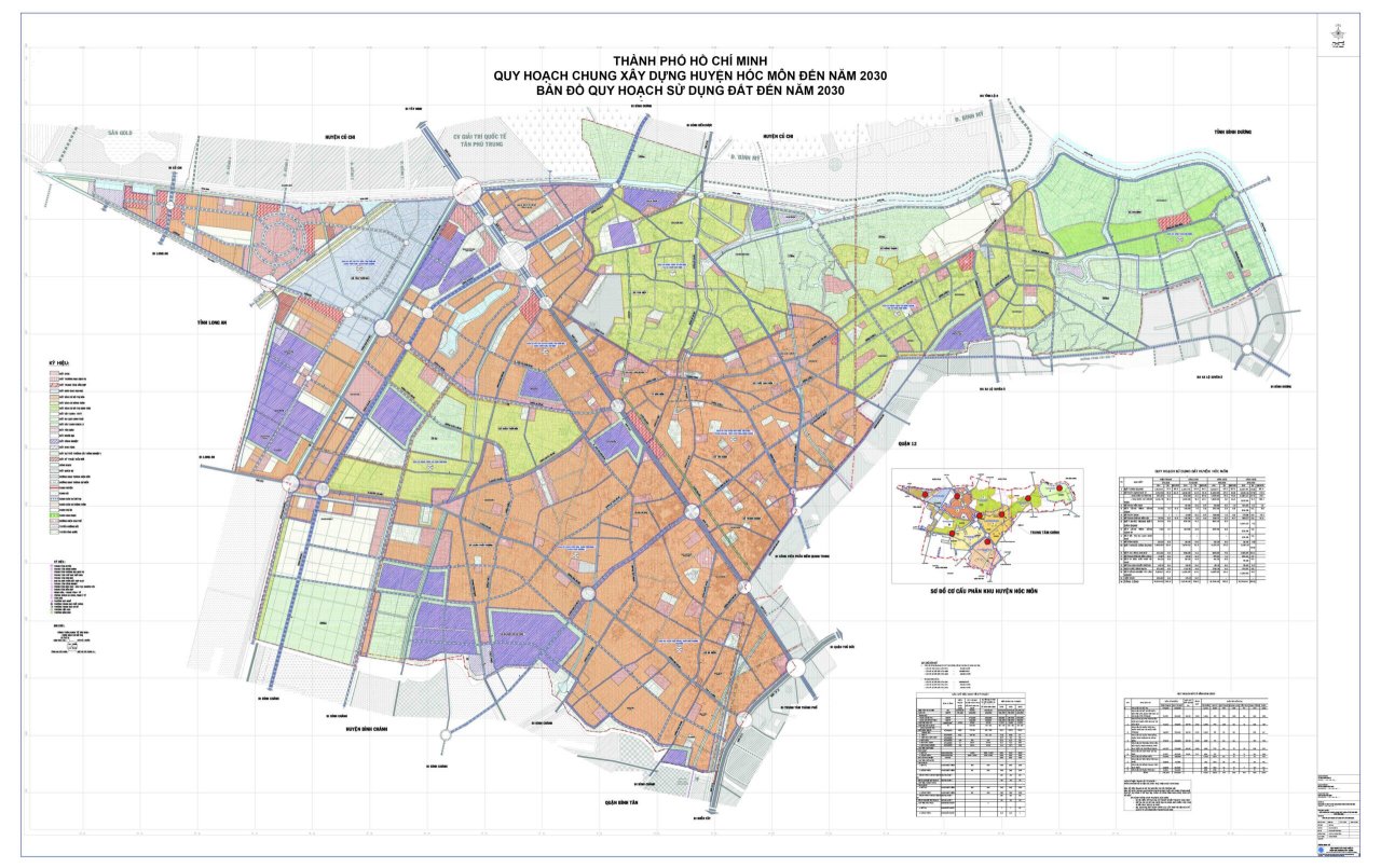 Bản đồ quy hoạch sử dụng đất tại huyện Hóc Môn mới nhất