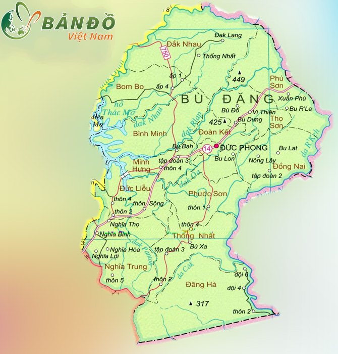 Bản đồ hành chính Huyện Bù Đăng