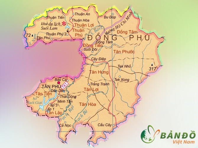 Bản đồ hành chính Huyện Đồng Phú    