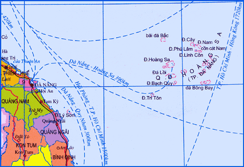 Bản đồ huyện Hoàng Sa