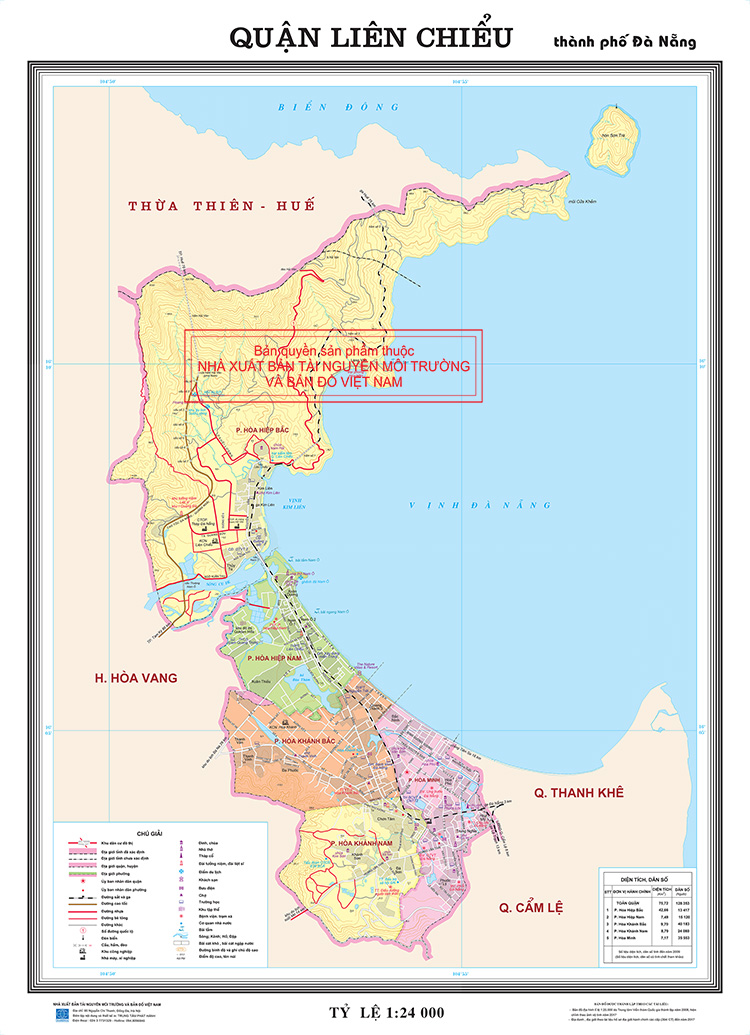 Bản đồ hành chính Quận Liên Chiểu tại TP Đà Nẵng năm 2022