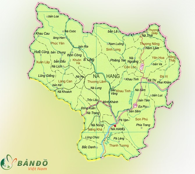 Bản đồ hành chính các xã tại huyện Na Hang