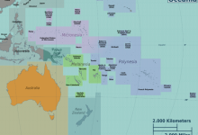 Bản đồ Châu Đại Dương (Châu Úc) khổ lớn mới nhất