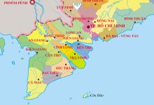 Bản đồ các tỉnh Miền Nam Việt Nam 