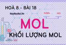 Mol là gì, cách tính Khối lượng Mol và Thể tích Mol của chất khí - hoá 8 bài 18