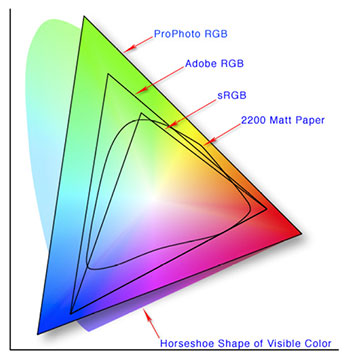 sRGB, Adobe RGB và ProPhoto RGB.