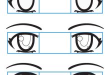 Ví dụ về cách vẽ mắt nhân vật anime