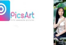 Hướng dẫn ghép ảnh cô gái cầm sen hot trend bằng PicsArt