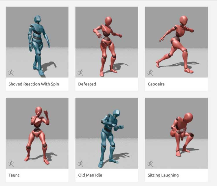 Hiệu ứng chuyển động cho mô hình người 3D trong Mixamo