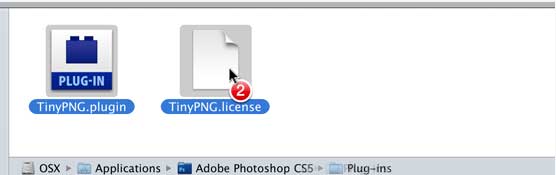 Thư mục cài đặt plugin TinyPNG với Photoshop