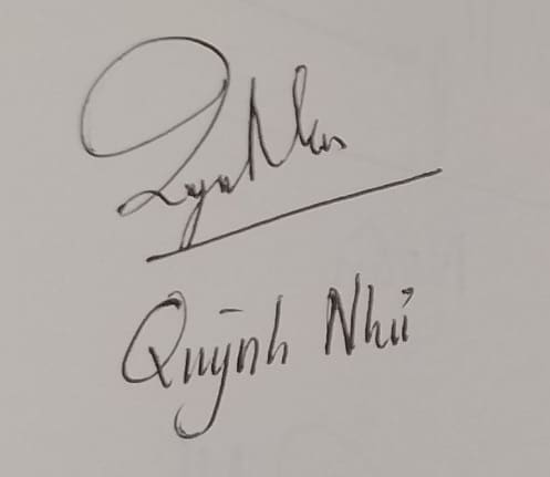 Chữ ký tên Quỳnh Như