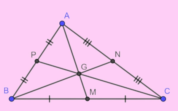 G là trọng tâm của tam giác ABC.