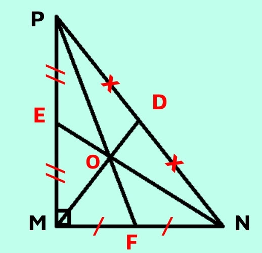 Trọng tâm tam giác vuông