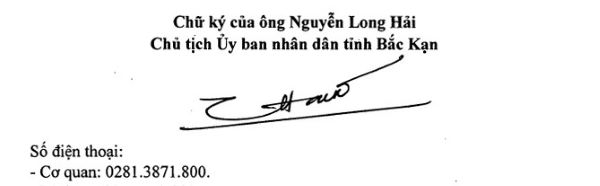 Chữ ký ông Nguyễn Long Hải