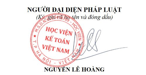 Chữ ký ông Nguyễn Lê Hoàng