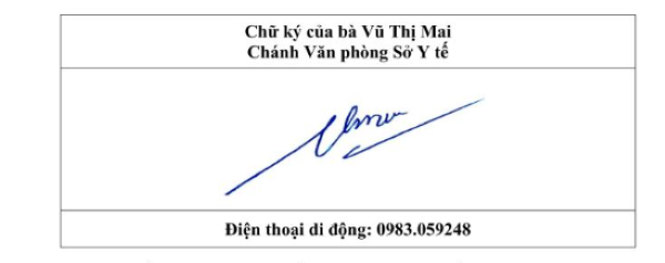 Chữ ký tên Vũ Thị Mai