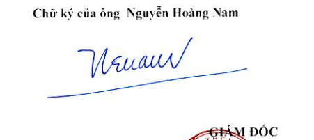 Chữ ký ông Nguyễn Hoàng Nam