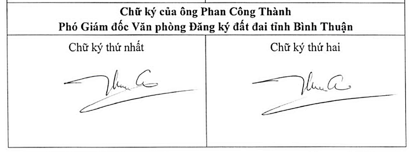 Chữ ký ông Phan Công Thành