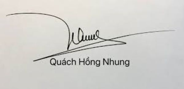 Chữ ký tên Quách Hồng Nhung