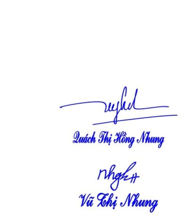 Các mẫu chữ ký tên Nhung