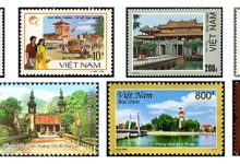Đất nước Việt Nam giàu đẹp với nhiều danh lam, thắng cảnh nổi tiếng. Em hãy sắp sếp các mẫu tem phong cảnh sau đây theo thứ tự từ Bắc vào Nam